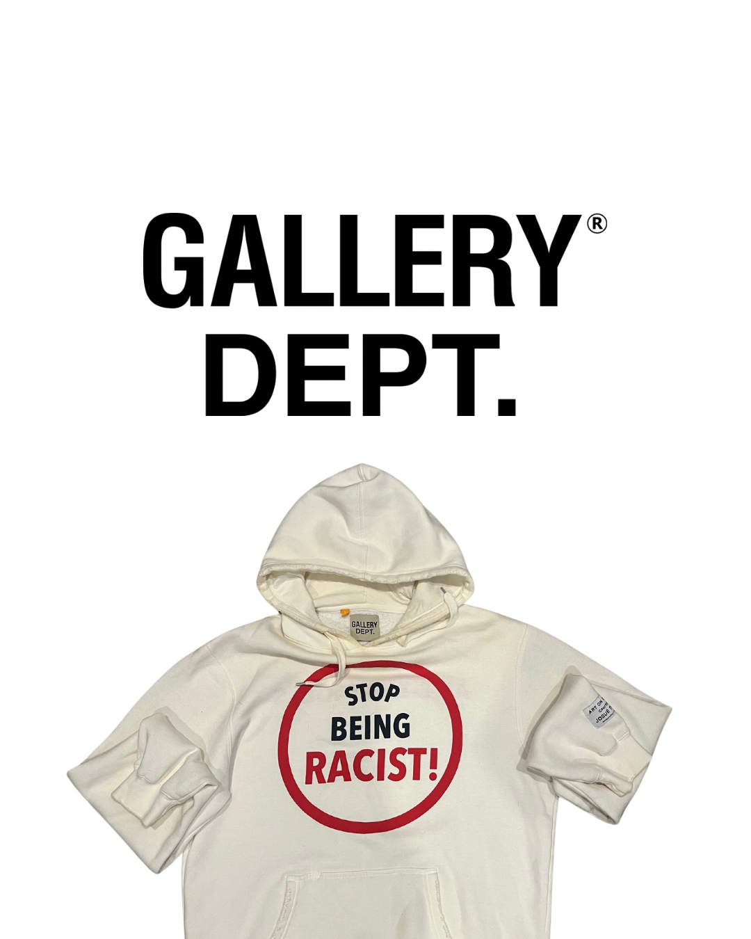 Gallery Dept. “Stop Being Racist” Hoodie (L) 100% Authentic