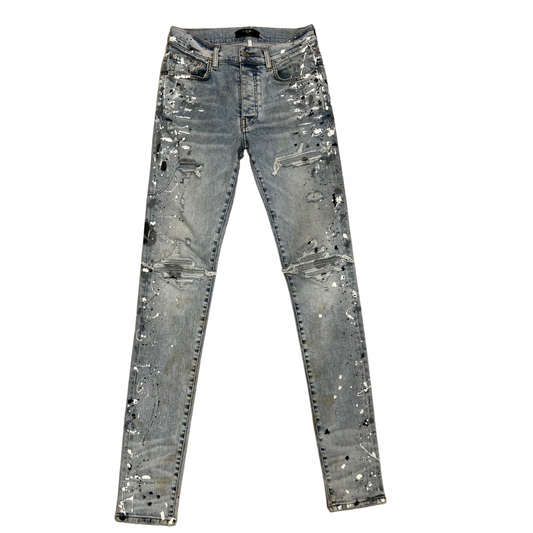 Amiri Light Indigo Paint Splatter MX1 Jeans